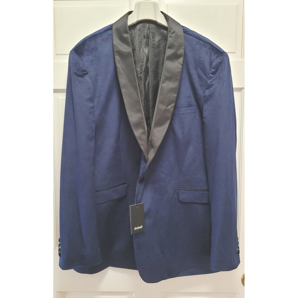 Dobell Men's Navy Blue Velvet Tuxedo Style Dinner Jacket - Size 56L - $200